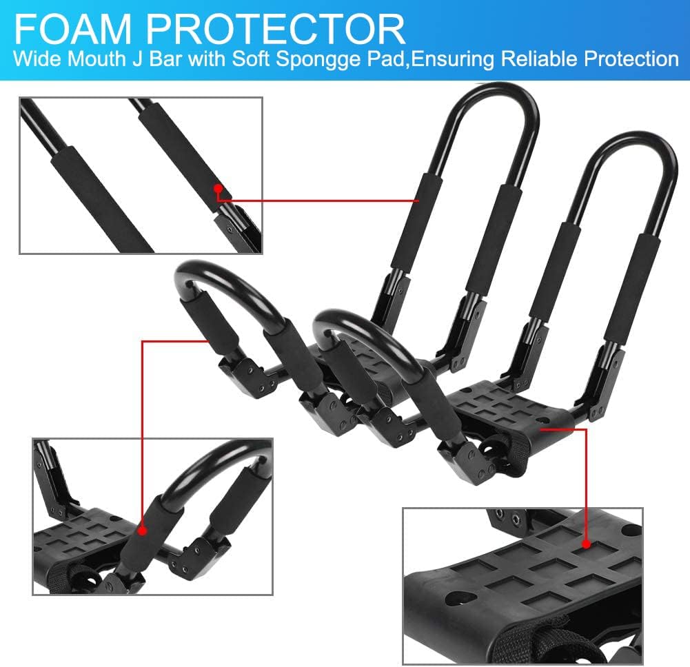 Kayak Roof Rack for 2 Kayaks, SUP, Snowboard, 2 Pairs B8871